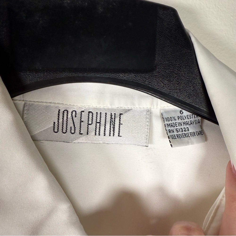 Josephine Business White Collared Button Up Shirt Size 6 Office - Picture 7 of 9